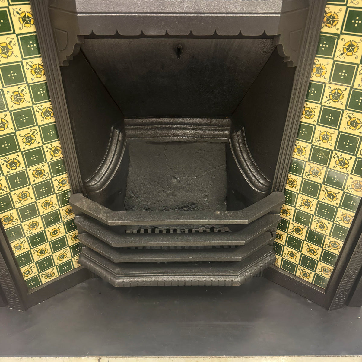 Antique Victorian Tiled Fireplace Insert