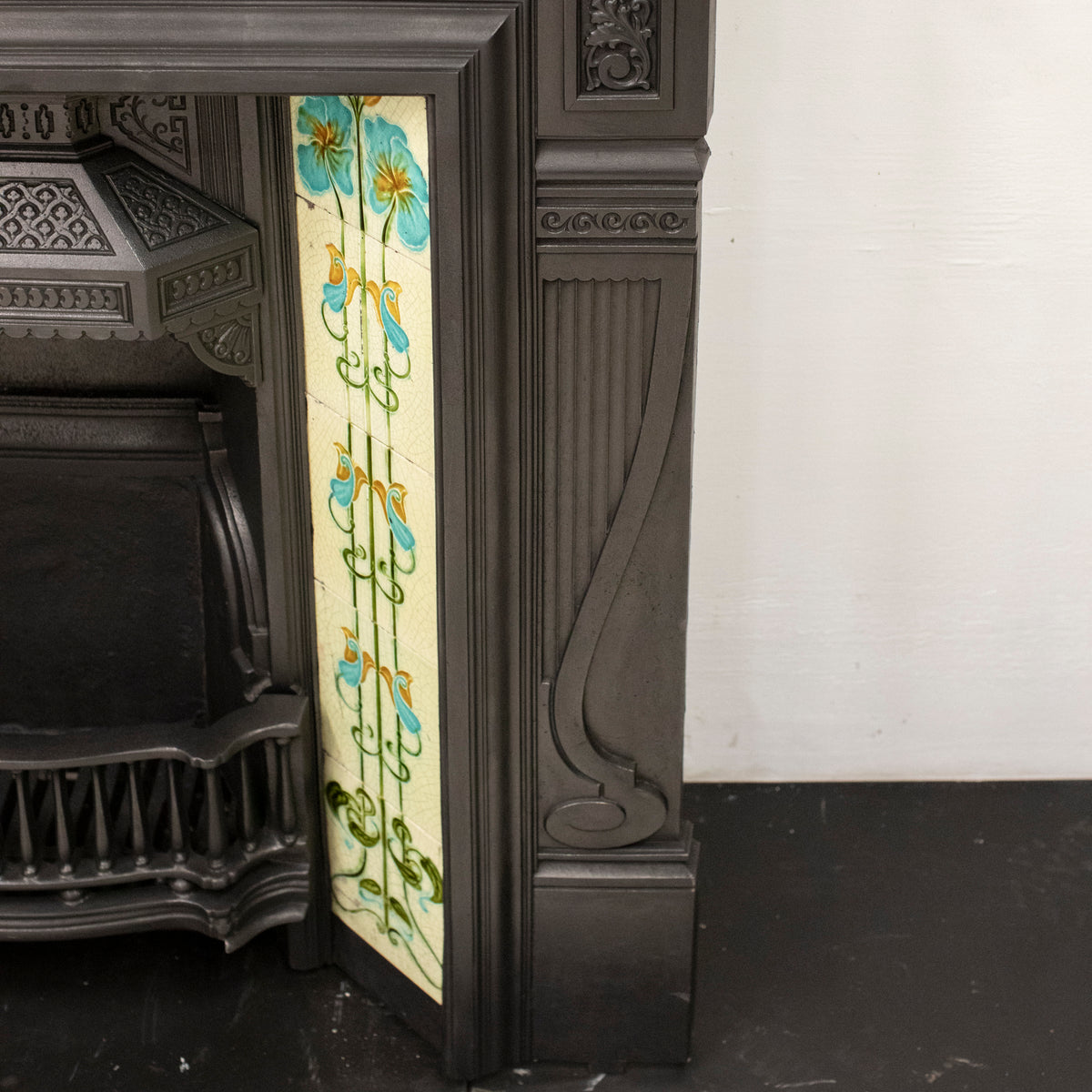 Antique Victorian Cast Iron Tiled Combination Fireplace | Pair Available | The Architectural Forum