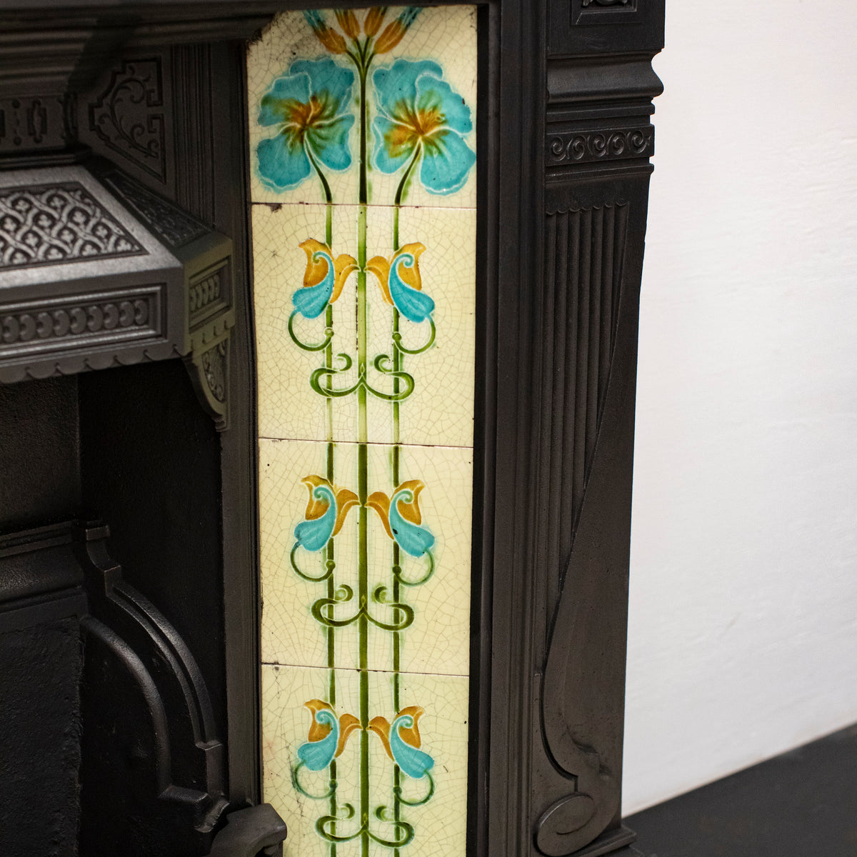 Antique Victorian Cast Iron Tiled Combination Fireplace | Pair Available | The Architectural Forum