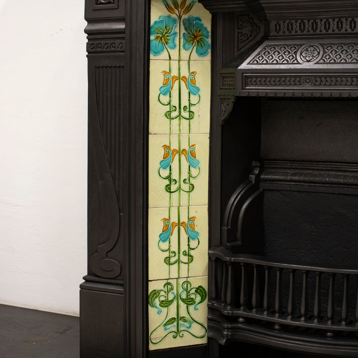 Antique Victorian Cast Iron Tiled Combination Fireplace | Pair Available | The Architectural Forum