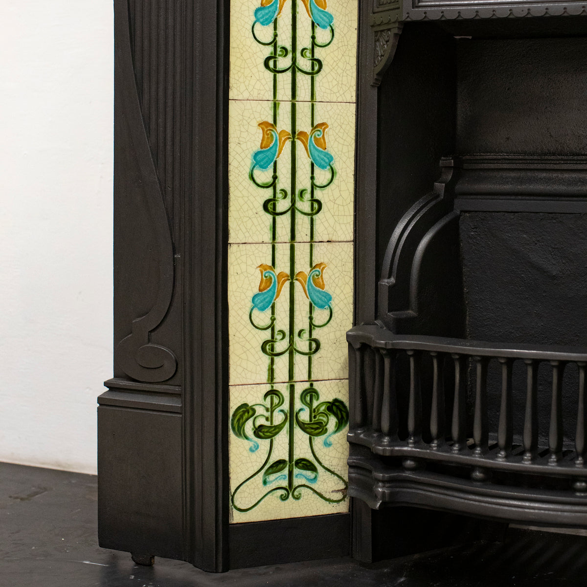 Antique Victorian Cast Iron Tiled Combination Fireplace | Pair Available | The Architectural Forum