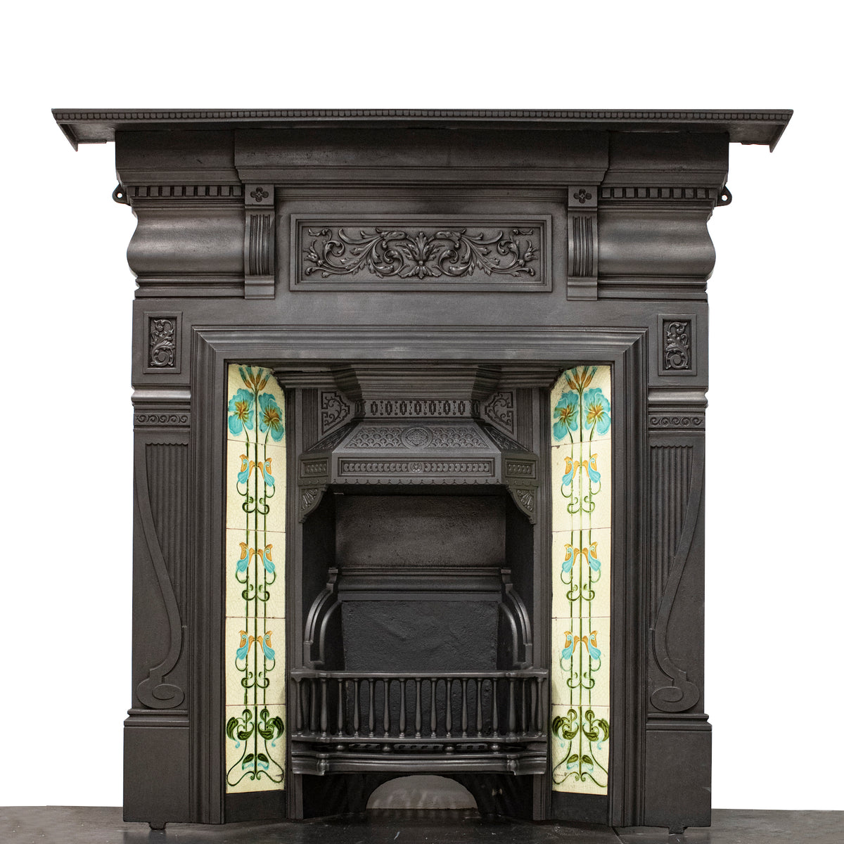 Antique Victorian Cast Iron Tiled Combination Fireplace | Pair Available | The Architectural Forum