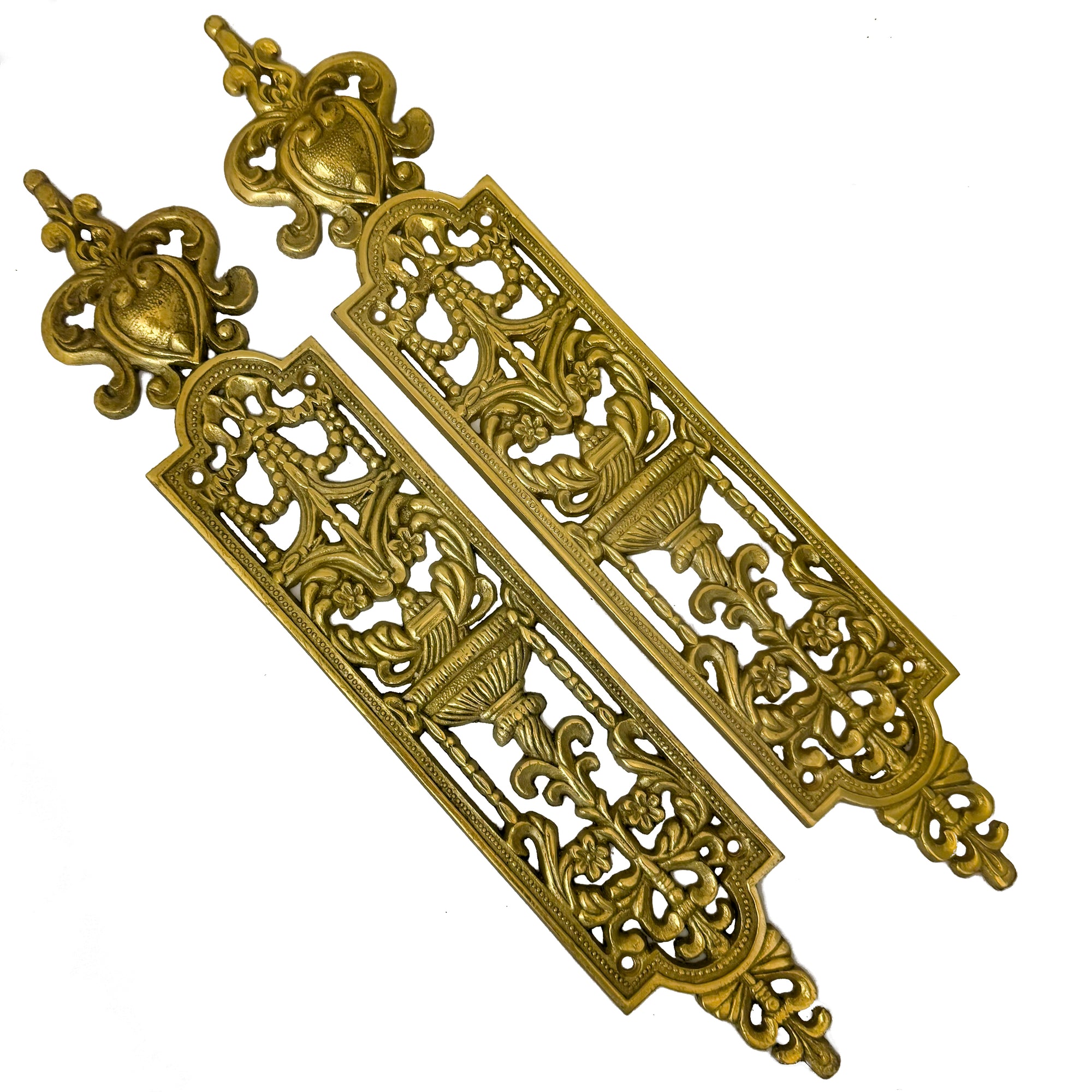 Reclaimed Victorian Style Brass Finger Plates - 9 Pairs Available | The Architectural Forum