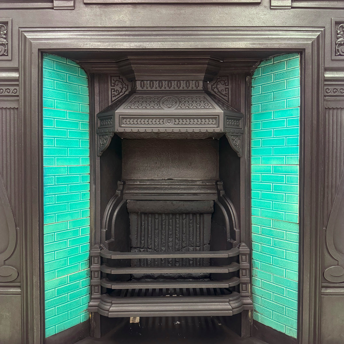 Antique Victorian Cast Iron Tiled Combination Fireplace | The Architectural Forum