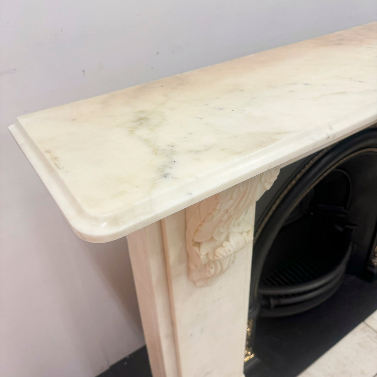 Antique Victorian Statuary Marble Chimneypiece with Carved Corbels | The Architectural Forum