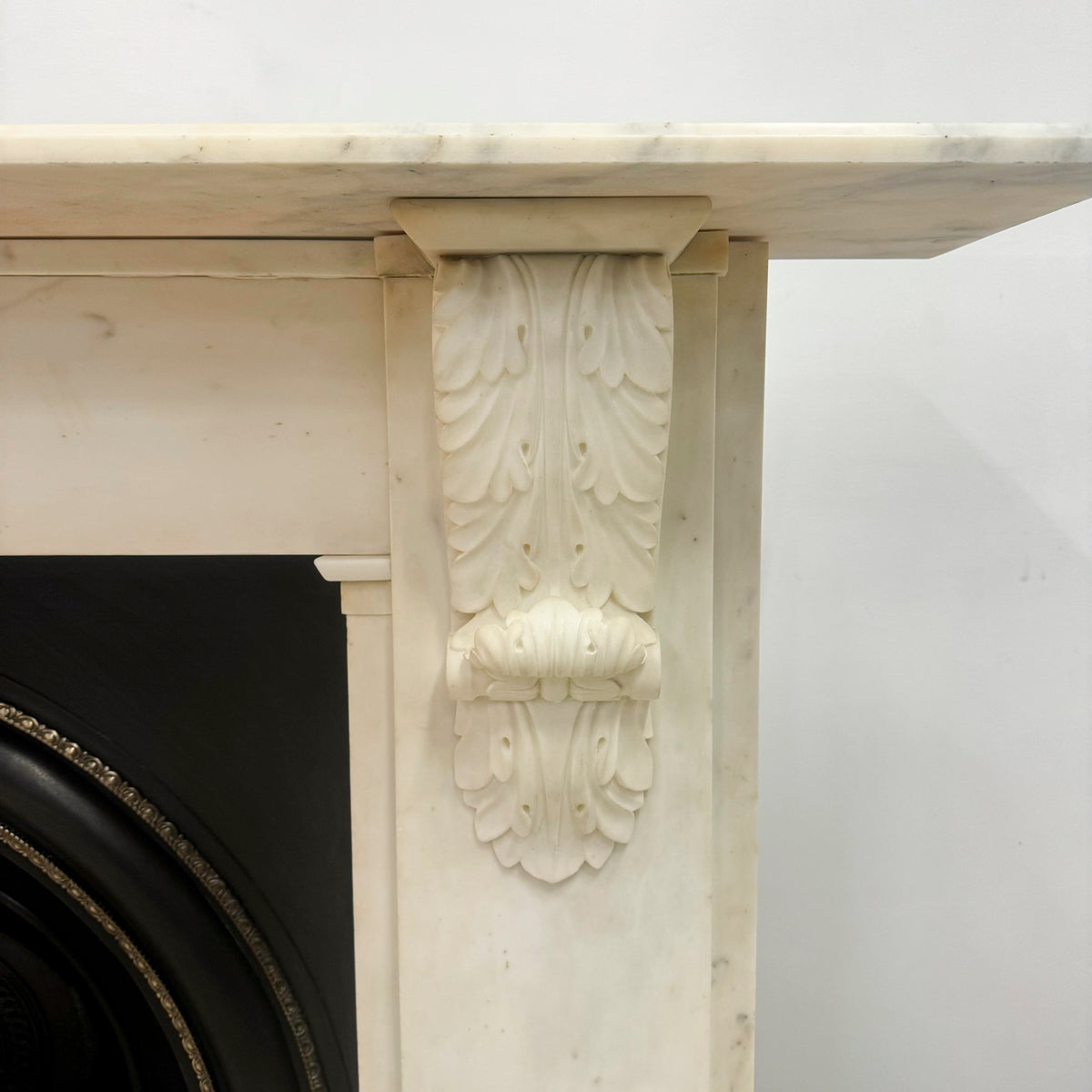 Antique Victorian Statuary Marble Chimneypiece with Carved Corbels | The Architectural Forum