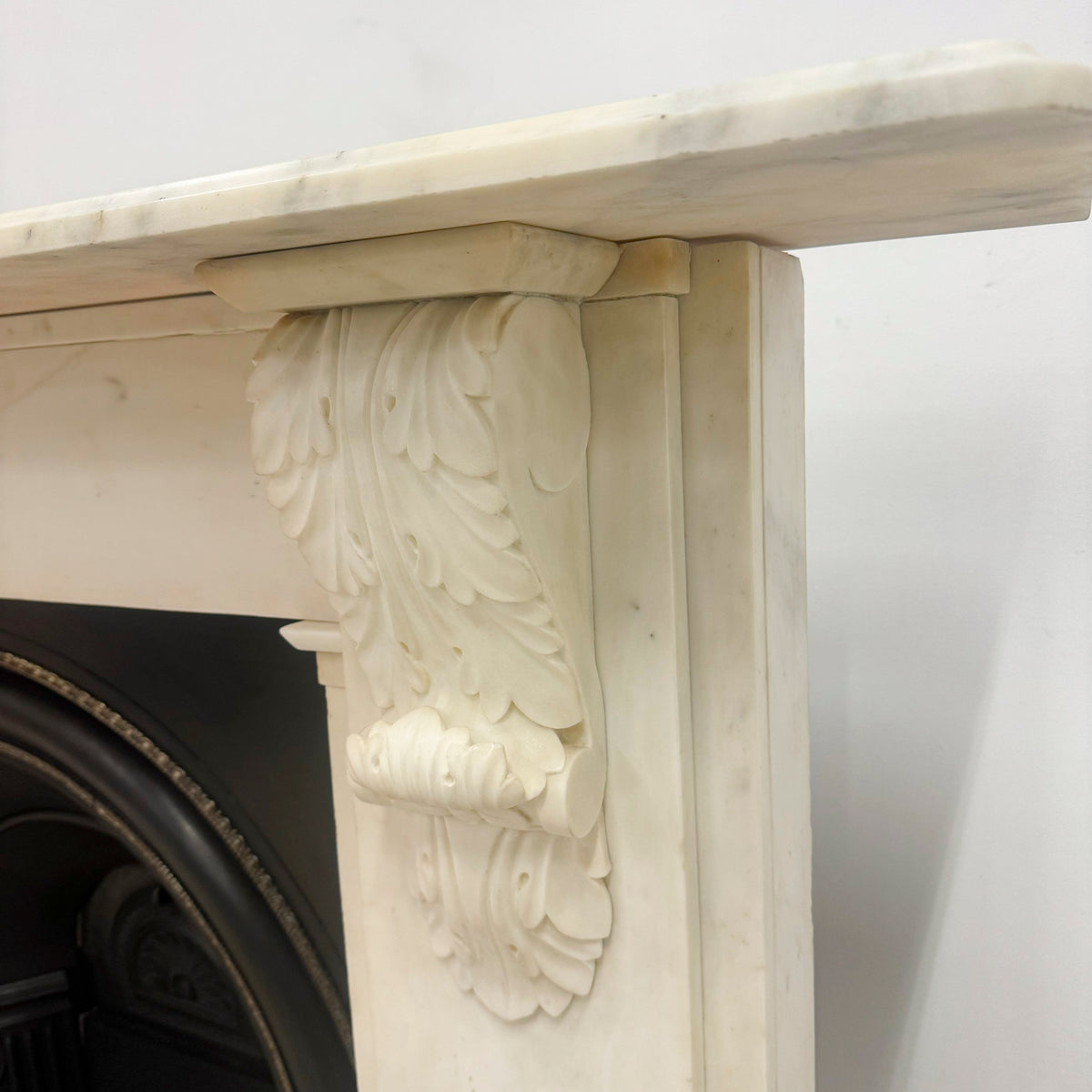 Antique Victorian Statuary Marble Chimneypiece with Carved Corbels | The Architectural Forum