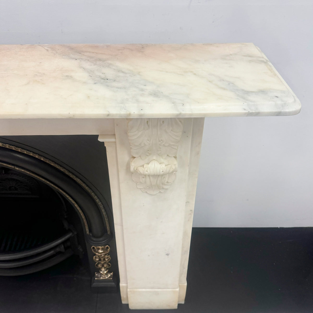 Antique Victorian Statuary Marble Chimneypiece with Carved Corbels | The Architectural Forum