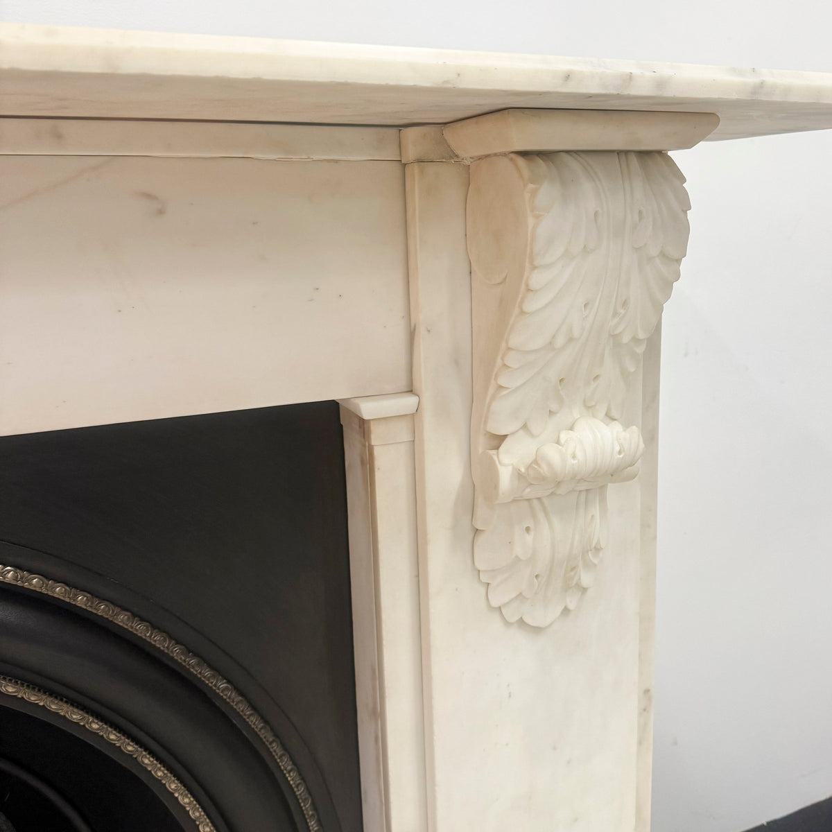 Antique Victorian Statuary Marble Chimneypiece with Carved Corbels | The Architectural Forum