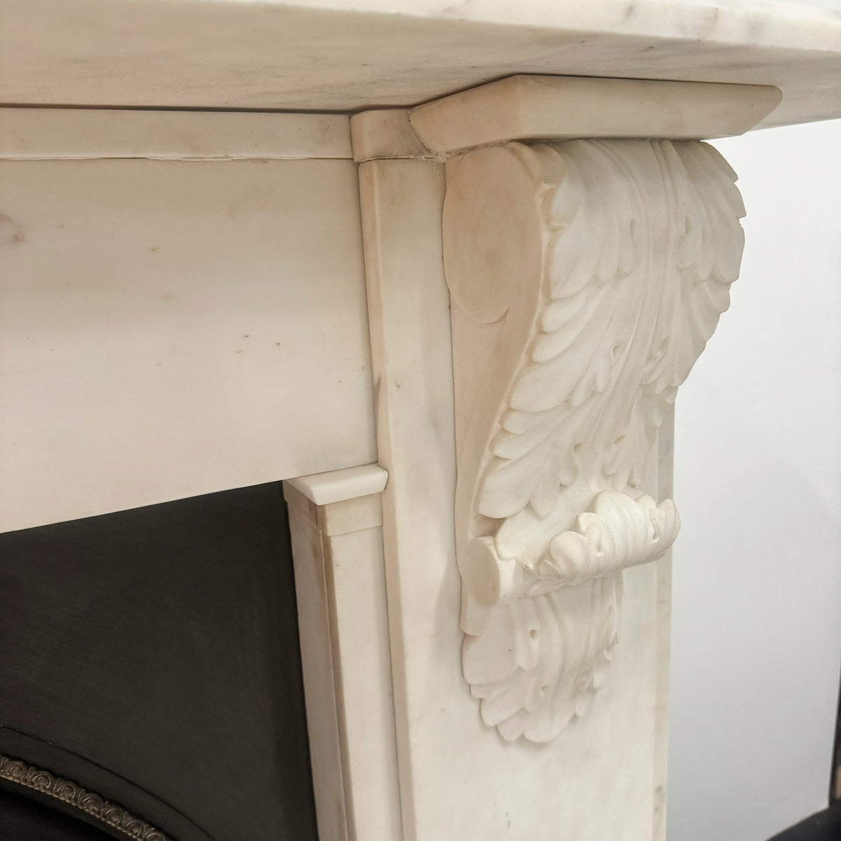 Antique Victorian Statuary Marble Chimneypiece with Carved Corbels | The Architectural Forum