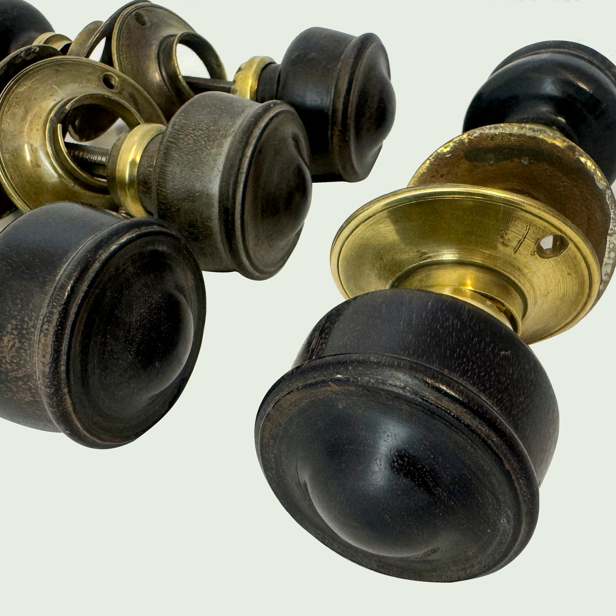 Antique Ebony Door Knobs | 3 Pairs Available | The Architectural Forum