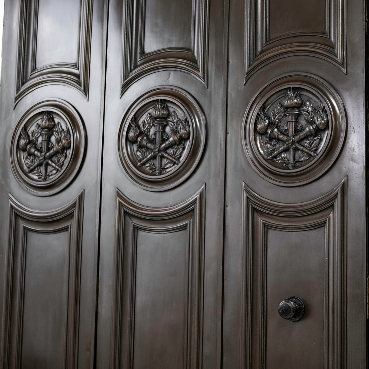 Monumental Bronze and Mahogany Entranceway Doors | The Architectural Forum