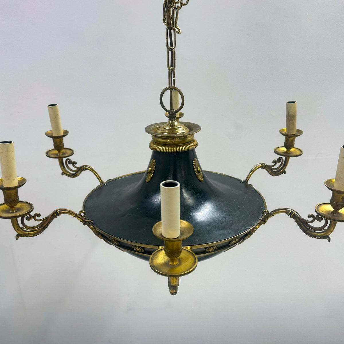 Antique French Empire Chandelier with Brass Accents | 6 Arms | The Architectural Forum