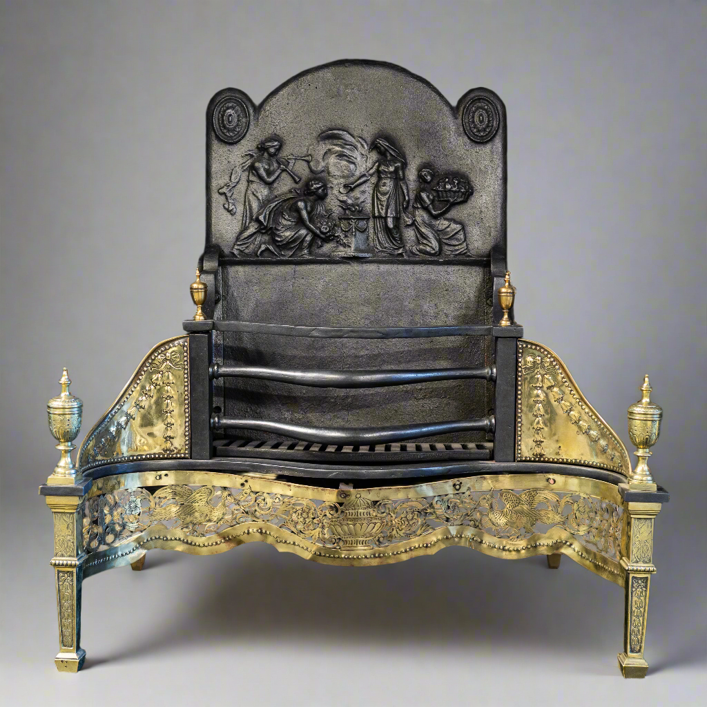 Antique Grand Georgian Fire Basket with Finials | The Architectural Forum