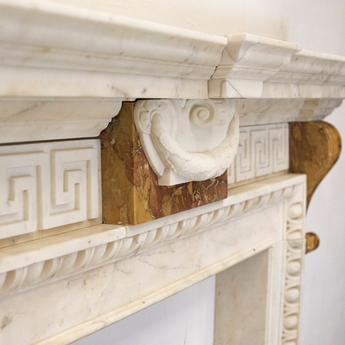 Antique Neo Classical Georgian Carrara &amp; Sienna Marble Fireplace Surround | The Architectural Forum