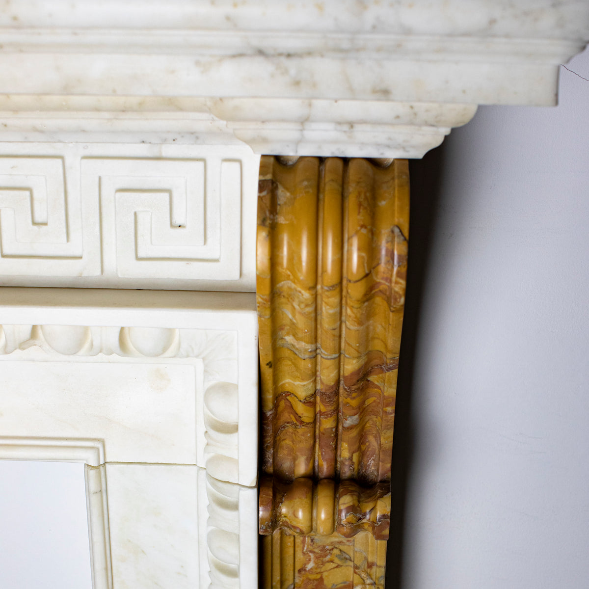 Antique Neo Classical Georgian Carrara &amp; Sienna Marble Fireplace Surround | The Architectural Forum