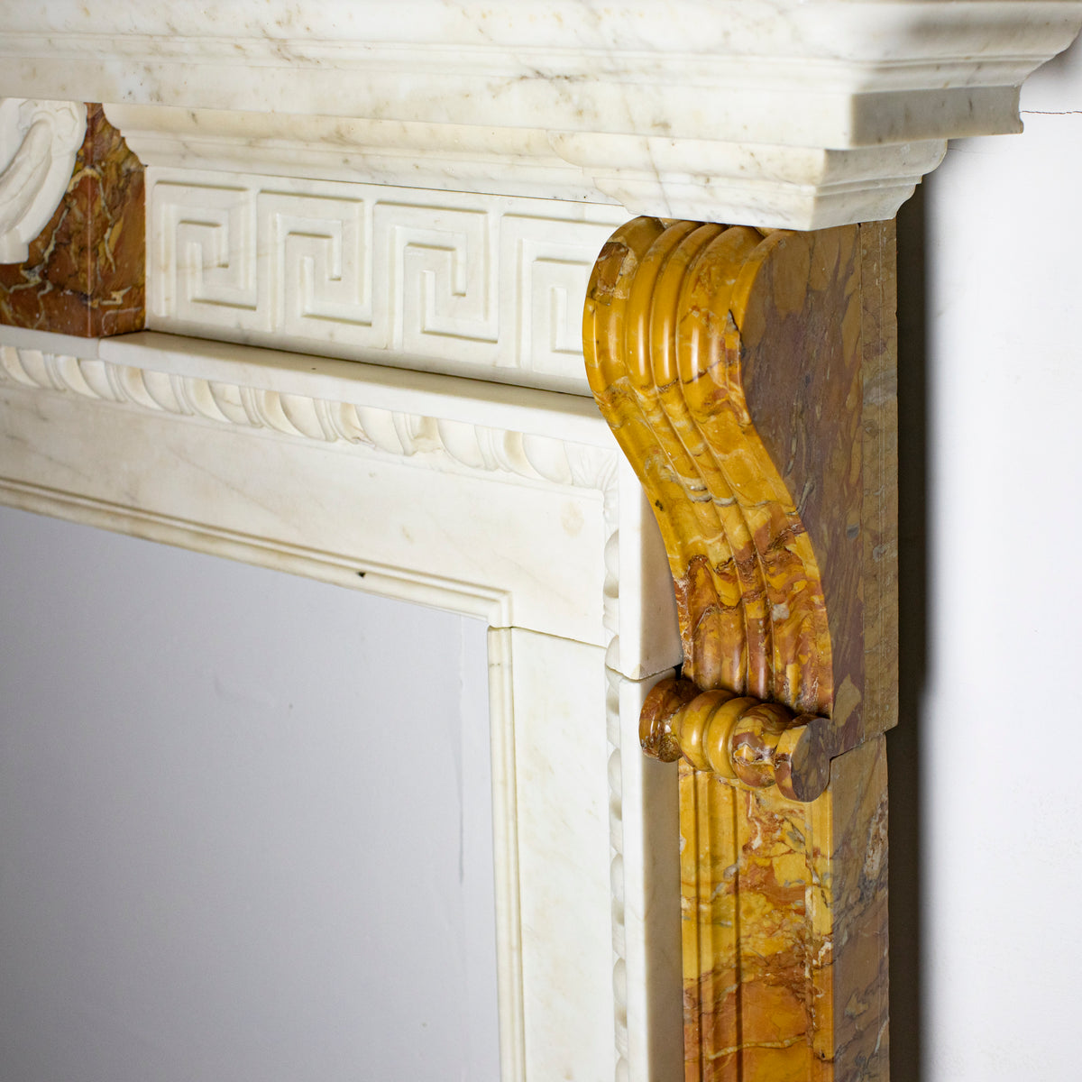 Antique Neo Classical Georgian Carrara &amp; Sienna Marble Fireplace Surround | The Architectural Forum