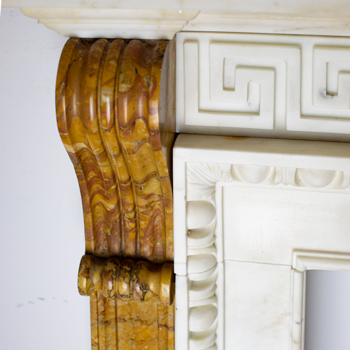 Antique Neo Classical Georgian Carrara &amp; Sienna Marble Fireplace Surround | The Architectural Forum