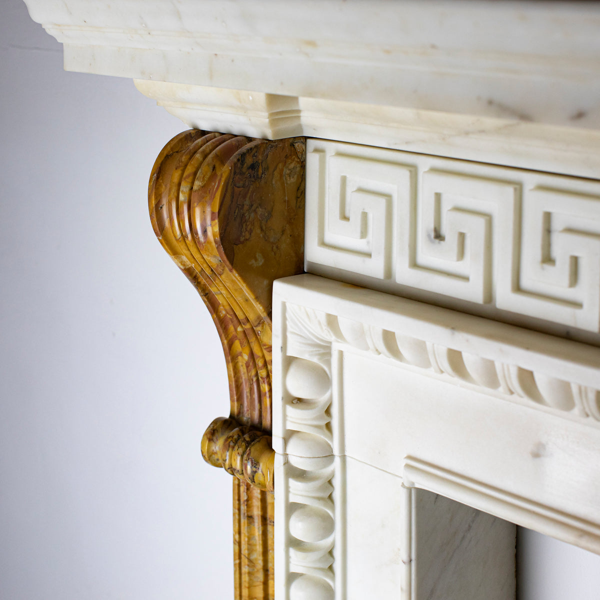 Antique Neo Classical Georgian Carrara &amp; Sienna Marble Fireplace Surround | The Architectural Forum