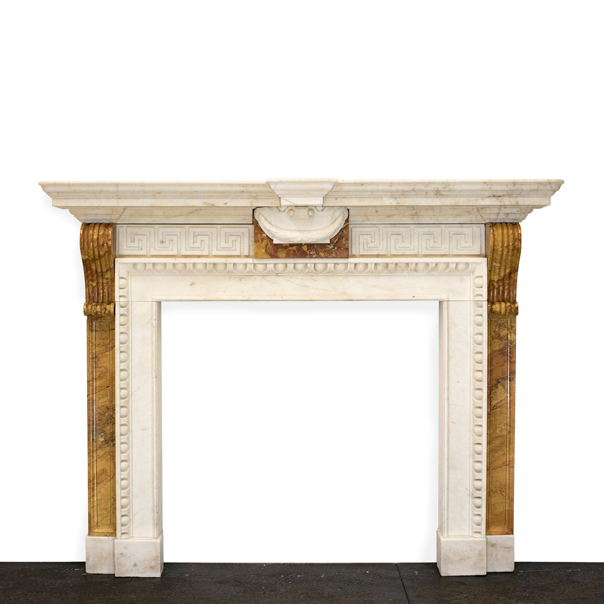 Antique Neo Classical Georgian Carrara &amp; Sienna Marble Fireplace Surround | The Architectural Forum