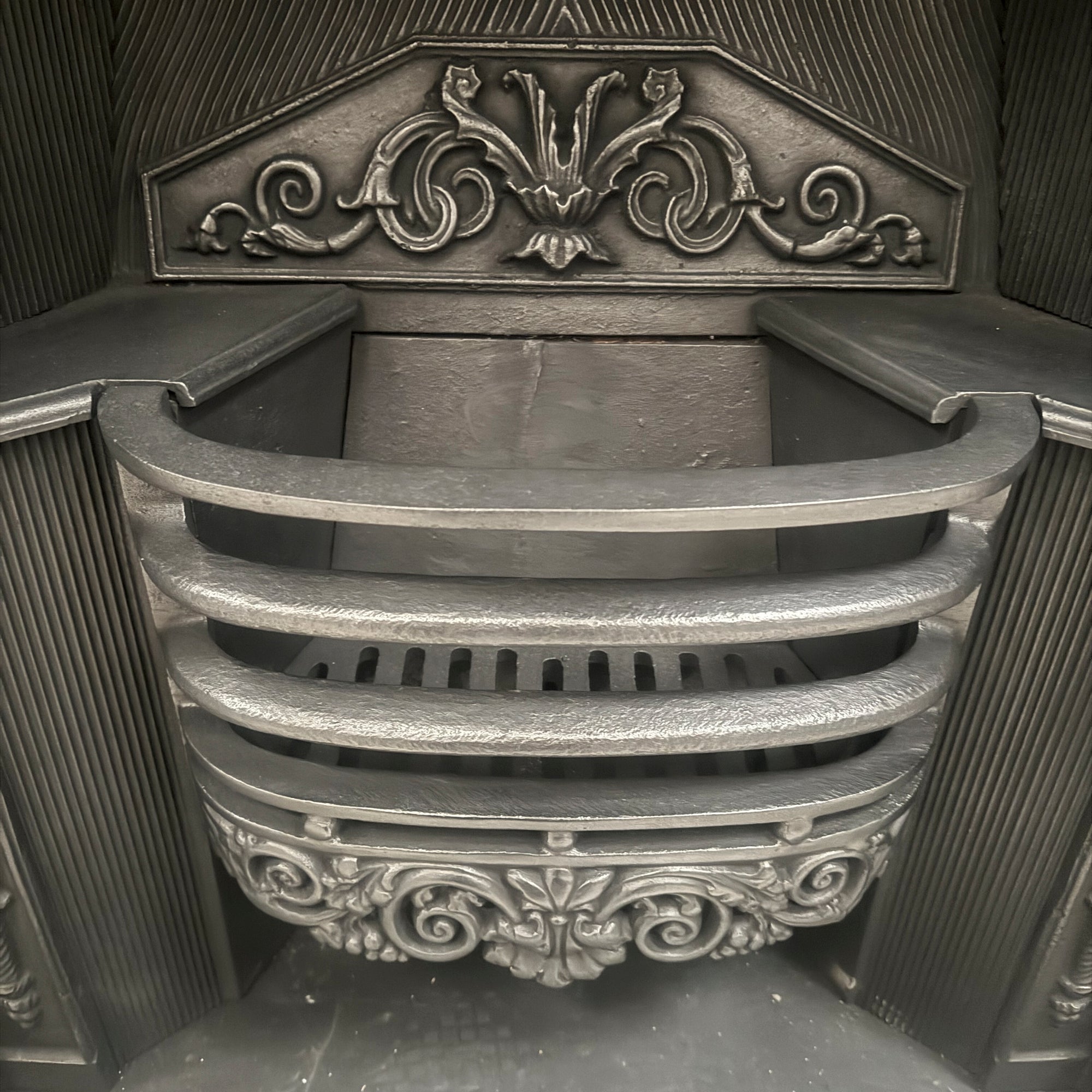 Reclaimed Ornate Georgian Cast Iron Hob Grate Insert | The Architectural Forum