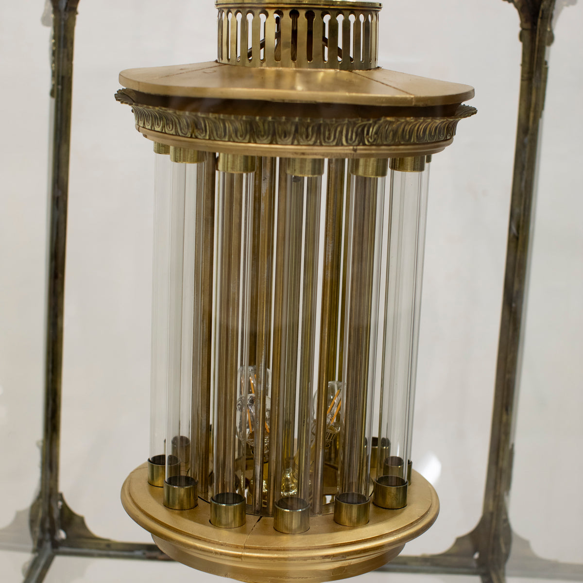 Large English 18th Century Adams Style Polished Brass Hanging Lantern | The Architectural Forum