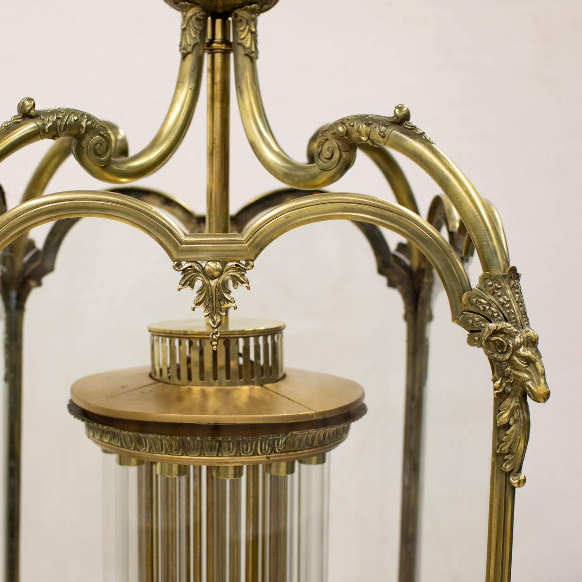 Large English 18th Century Adams Style Polished Brass Hanging Lantern | The Architectural Forum