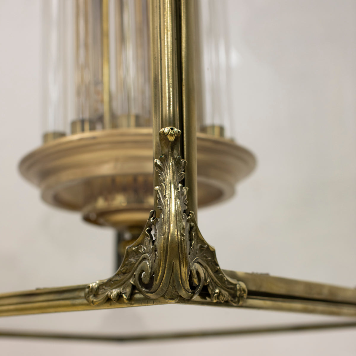 Large English 18th Century Adams Style Polished Brass Hanging Lantern | The Architectural Forum