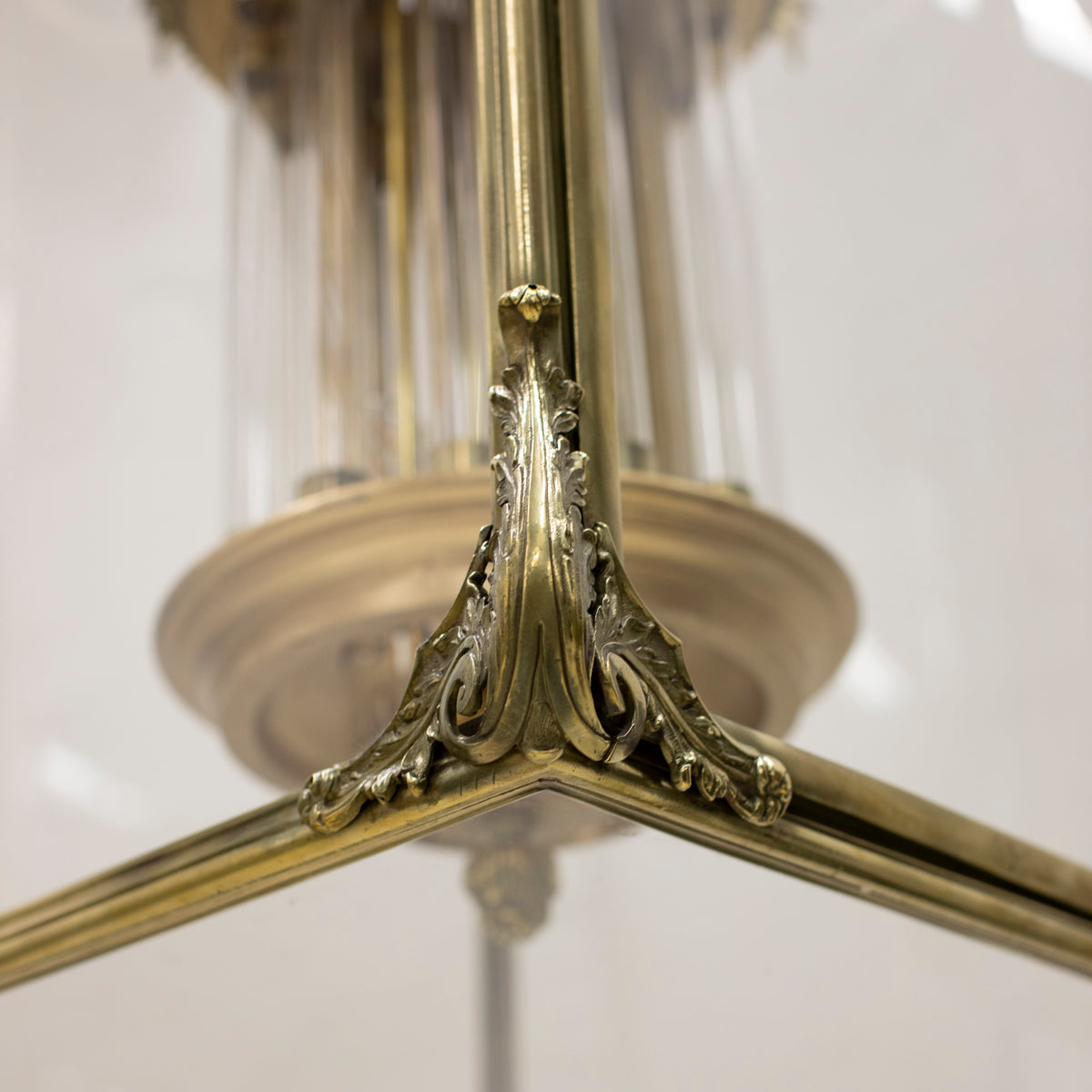 Large English 18th Century Adams Style Polished Brass Hanging Lantern | The Architectural Forum