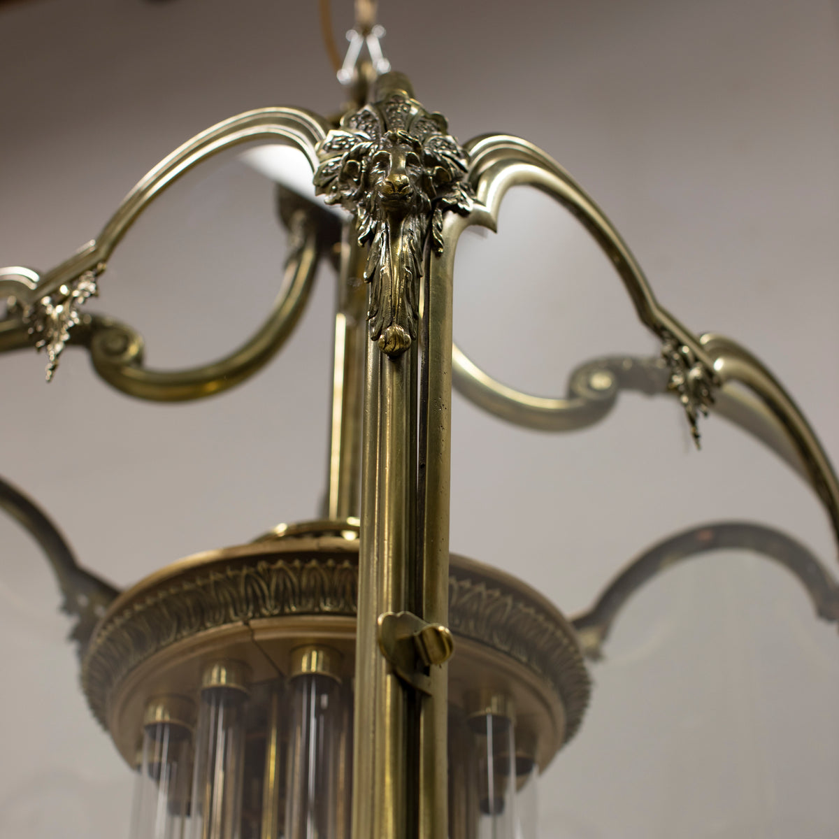 Large English 18th Century Adams Style Polished Brass Hanging Lantern | The Architectural Forum