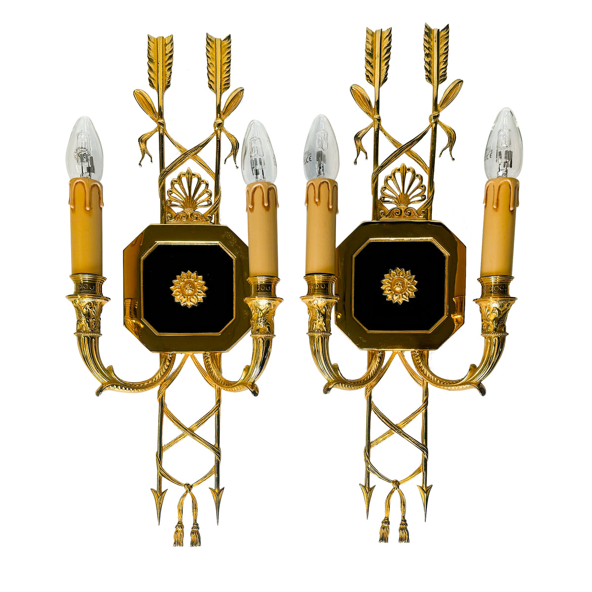 Set of 4 21st Century Gilded Brass Gilt Wall Lights | The Architectural Forum