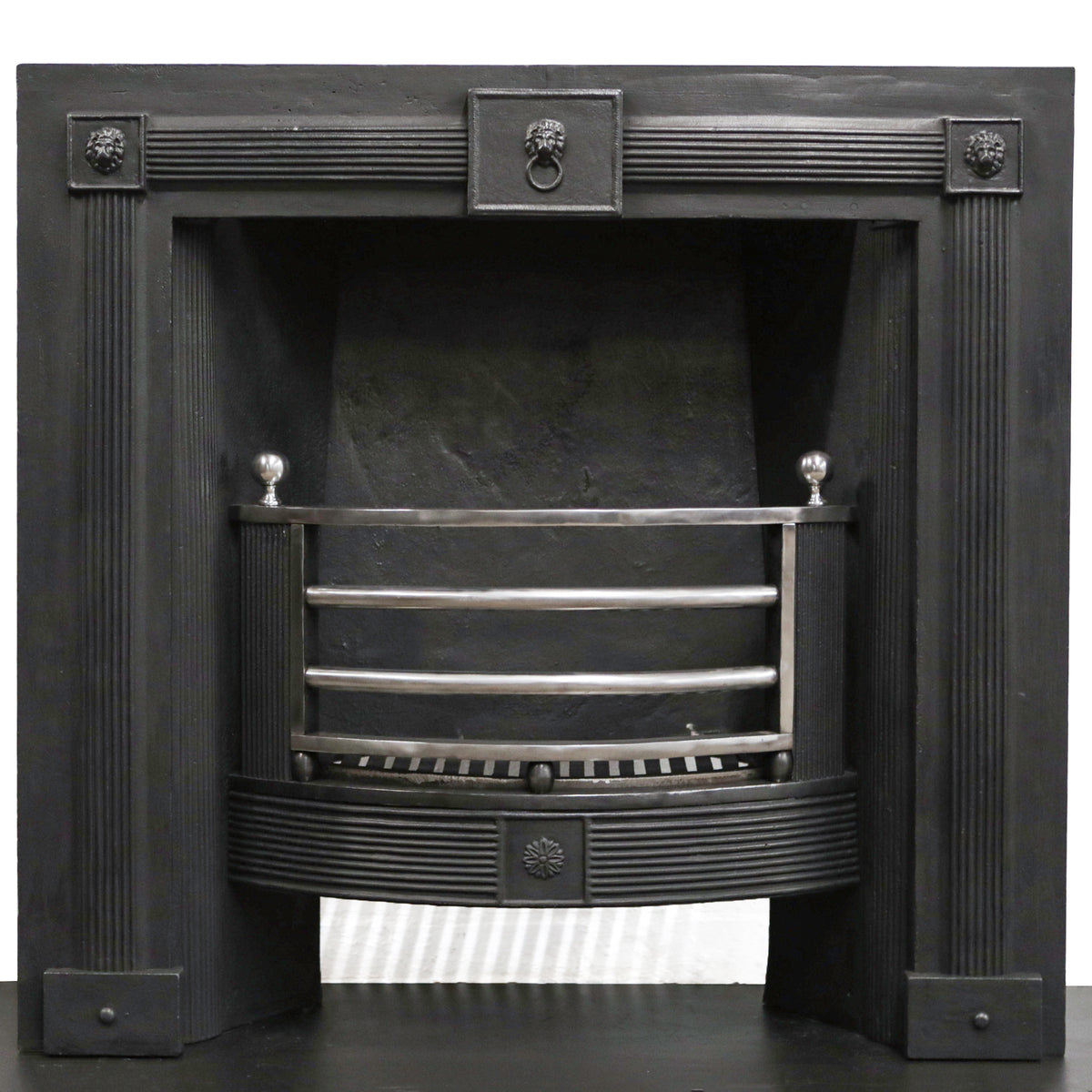 Antique Cast Iron Fireplace Insert with Polished Bars | The Architectural Forum