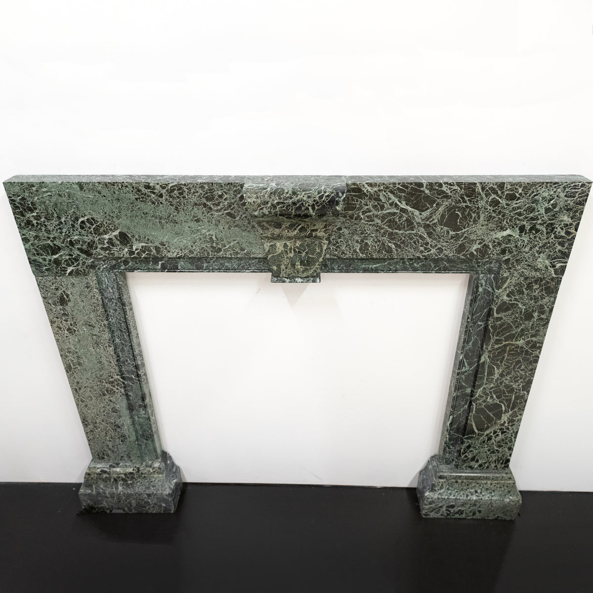 Large Green Verde Marble Fireplace Surround