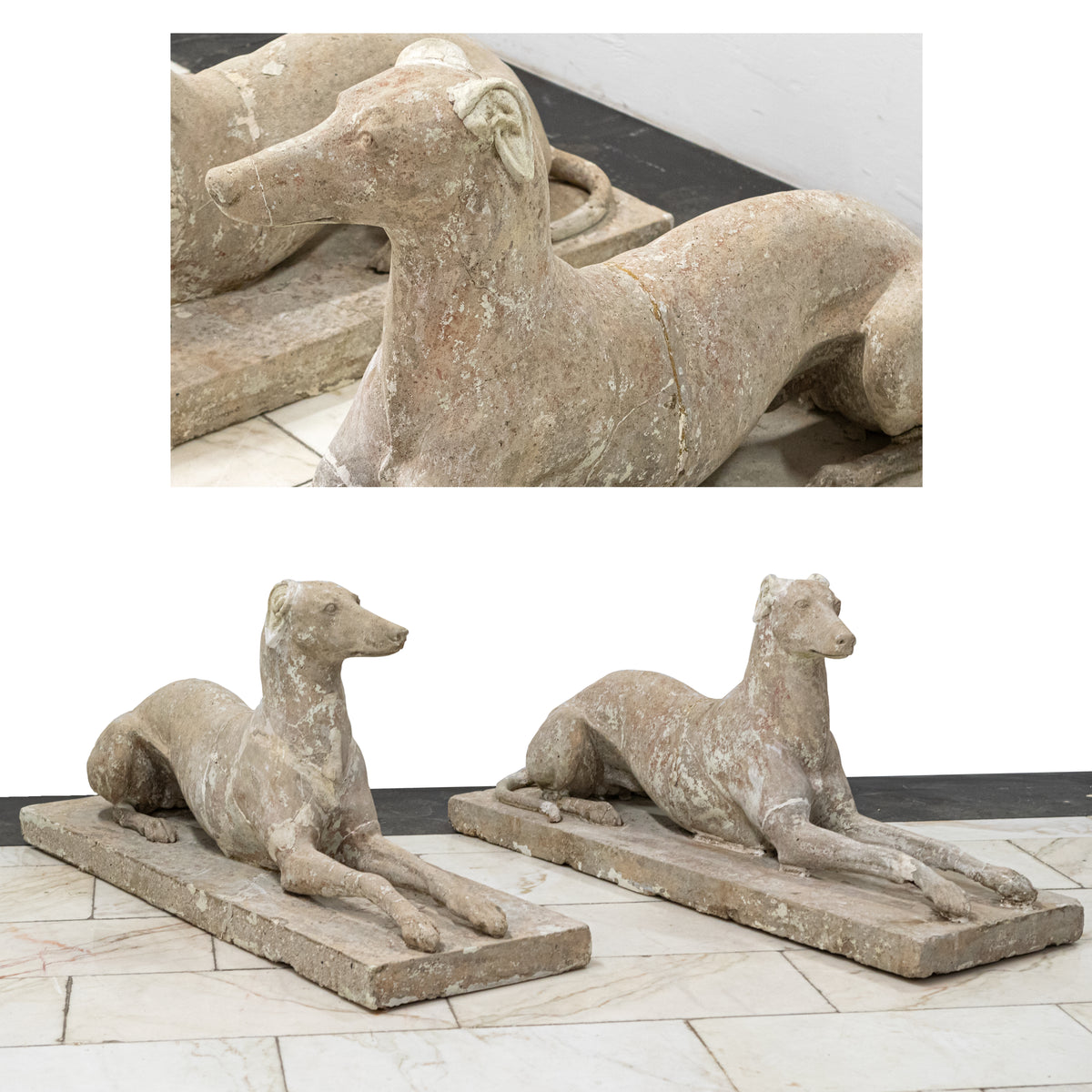 Antique Pair of Recumbent Greyhounds | Austin &amp; Seeley | The Architectural Forum