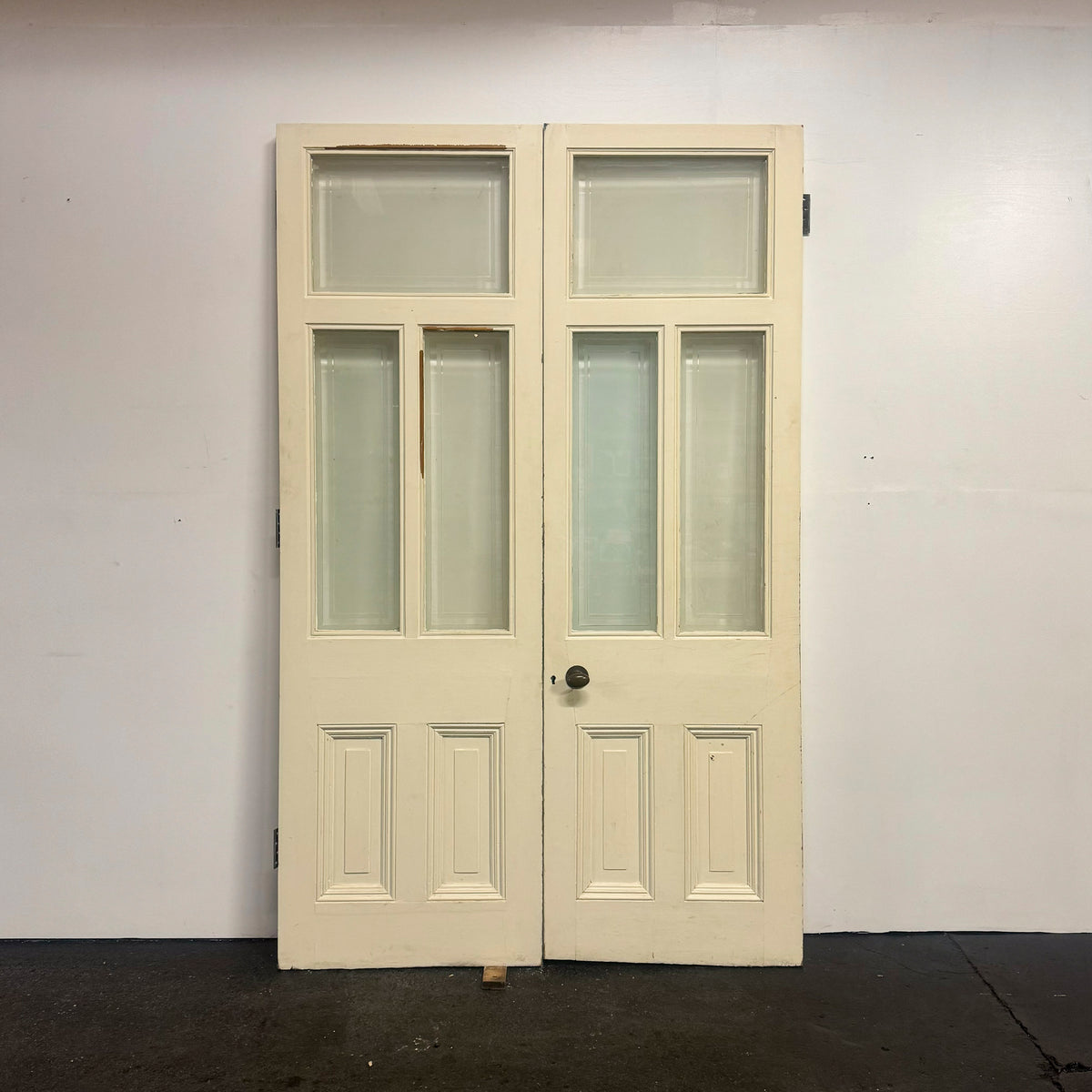 Antique Victorian Pine Double Glazed Doors - 216cm x 136cm | The Architectural Forum