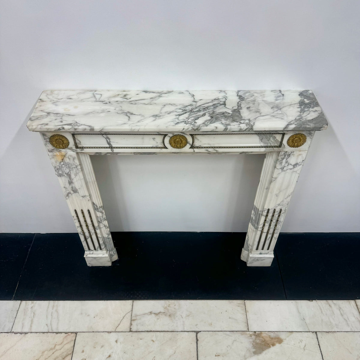 Antique Louis XVI Style Arabescato Marble Fireplace | The Architectural Forum