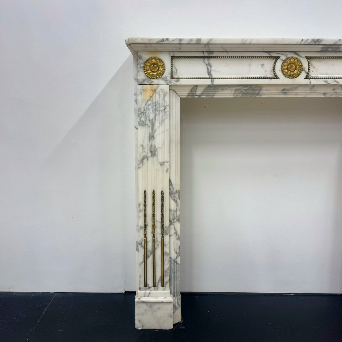 Antique Louis XVI Style Arabescato Marble Fireplace | The Architectural Forum