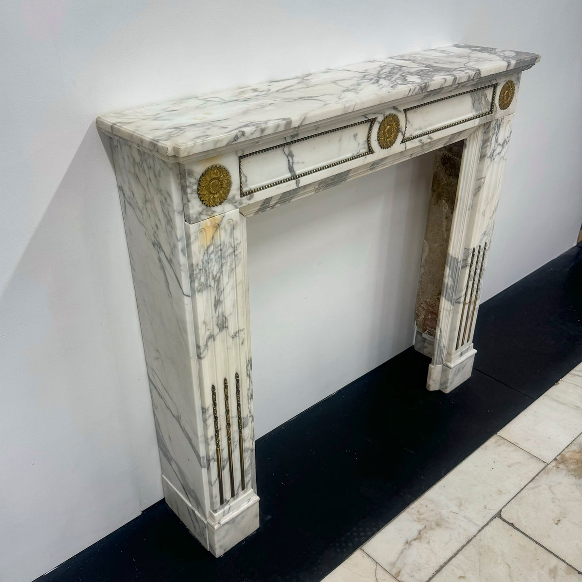 Antique Louis XVI Style Arabescato Marble Fireplace | The Architectural Forum