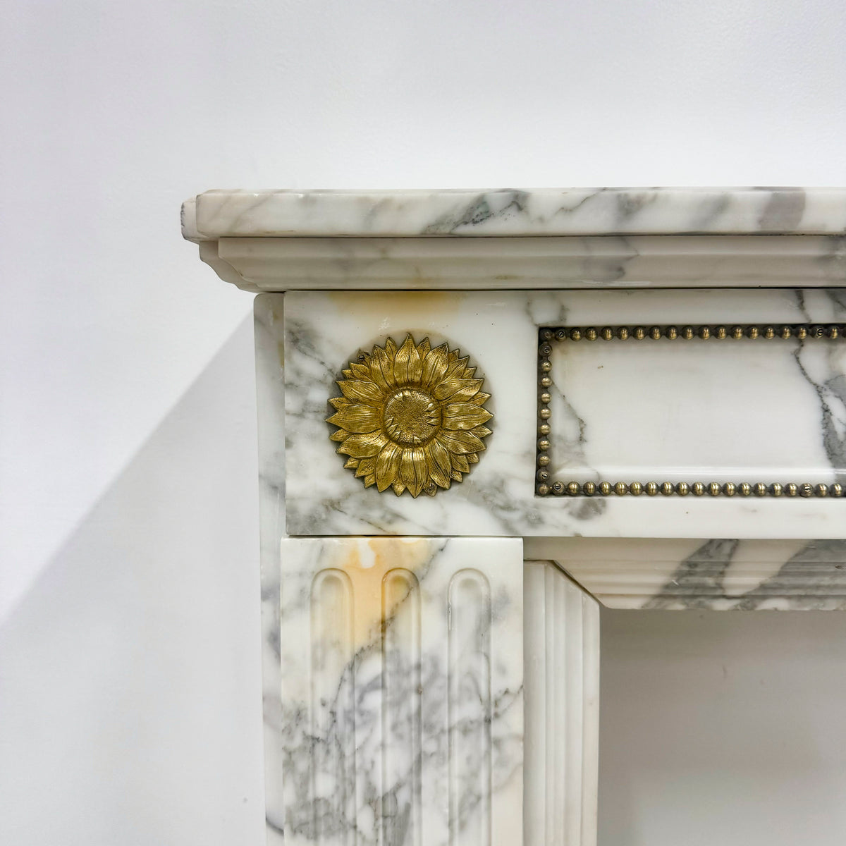 Antique Louis XVI Style Arabescato Marble Fireplace | The Architectural Forum