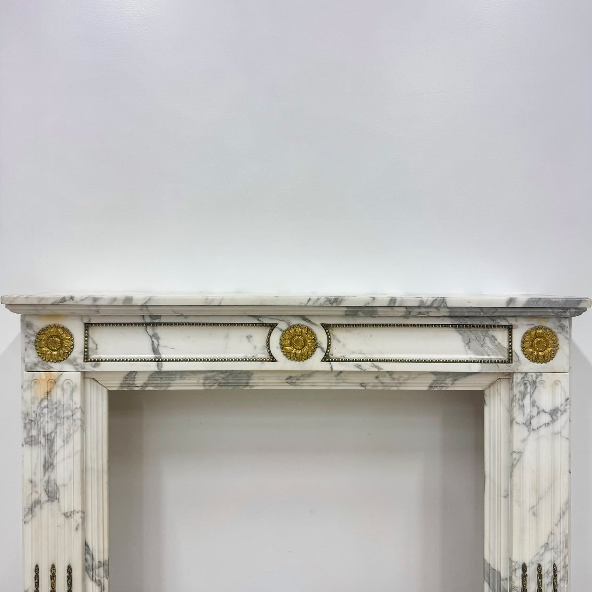 Antique Louis XVI Style Arabescato Marble Fireplace | The Architectural Forum