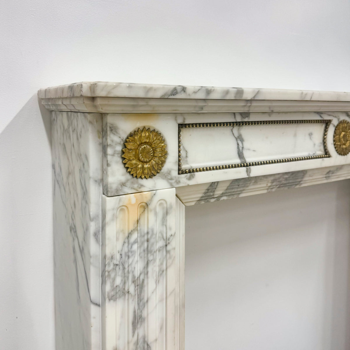 Antique Louis XVI Style Arabescato Marble Fireplace | The Architectural Forum