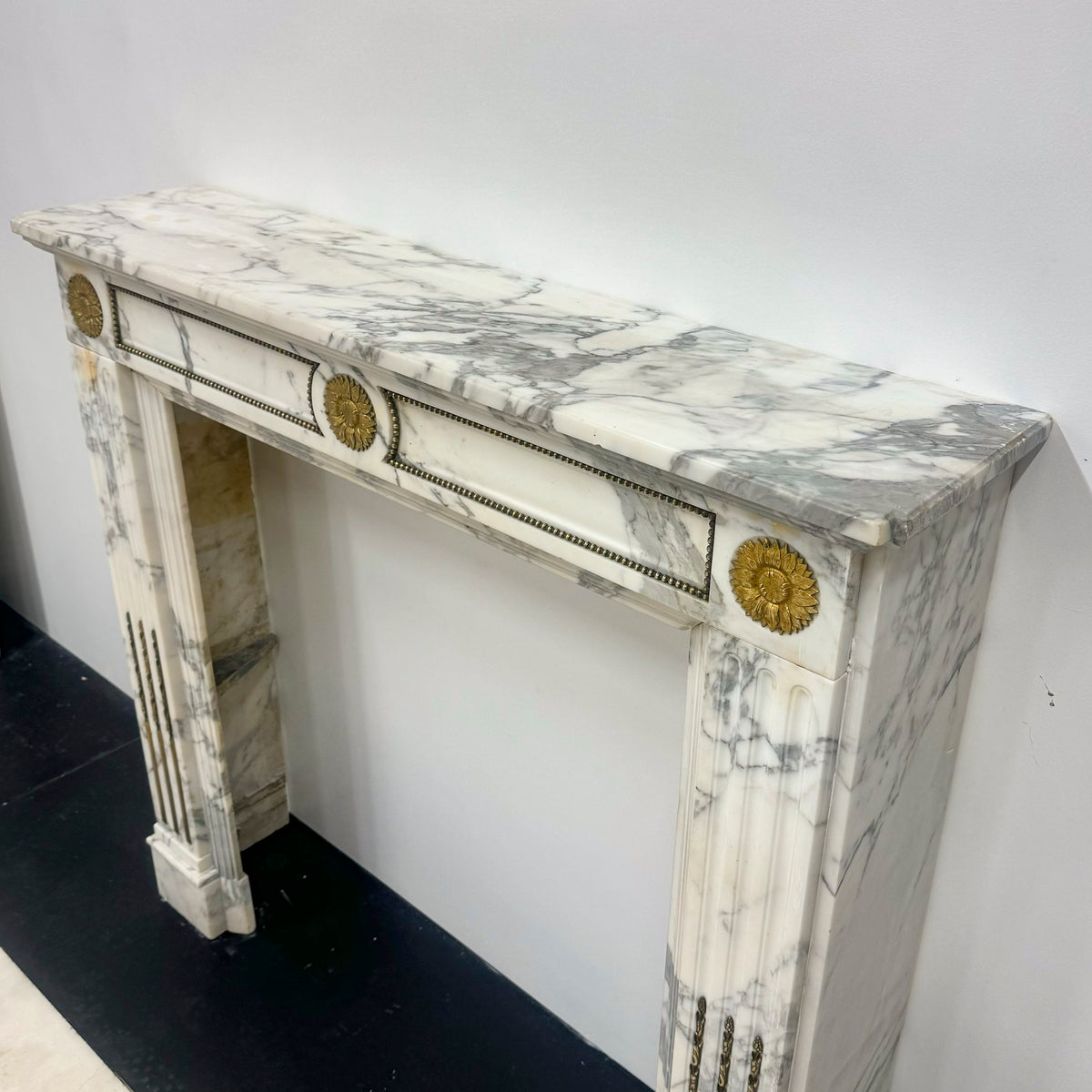 Antique Louis XVI Style Arabescato Marble Fireplace | The Architectural Forum