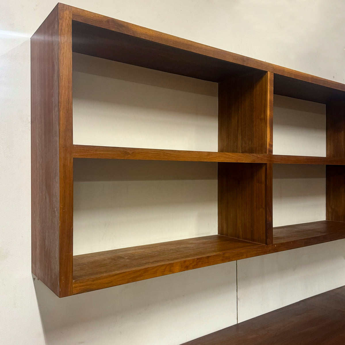 Reclaimed L-Shaped Teak Shelving and Working Desk Unit With Drawers | The Architectural Forum