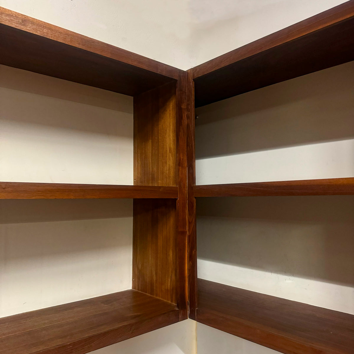 Reclaimed L-Shaped Teak Shelving and Working Desk Unit With Drawers | The Architectural Forum