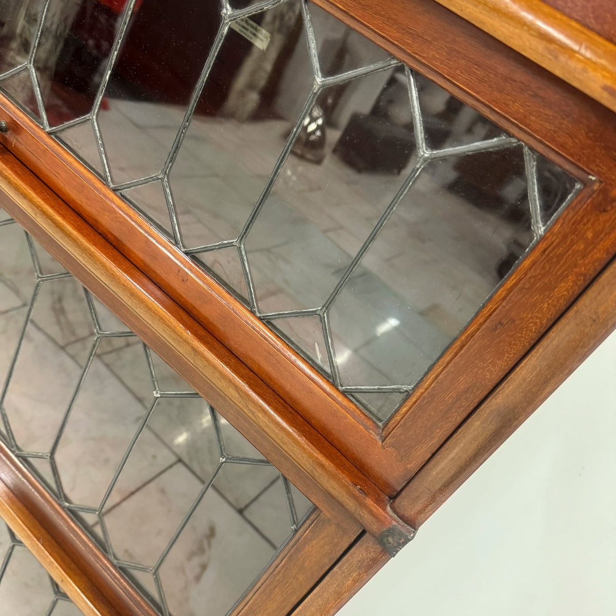 Antique Globe Wernicke Mahogany Leaded Glass Bookcase/Cabinet | The Architectural Forum