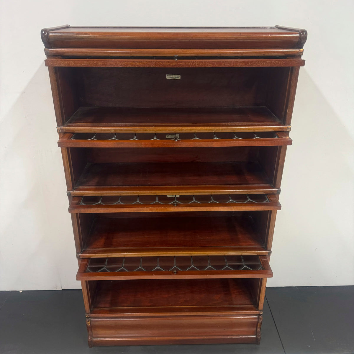 Antique Globe Wernicke Mahogany Leaded Glass Bookcase/Cabinet | The Architectural Forum