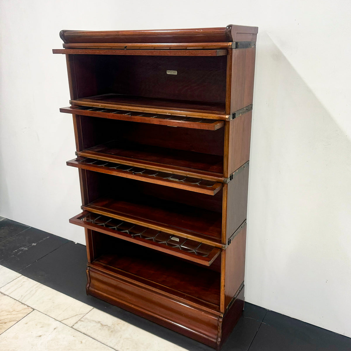 Antique Globe Wernicke Mahogany Leaded Glass Bookcase/Cabinet | The Architectural Forum