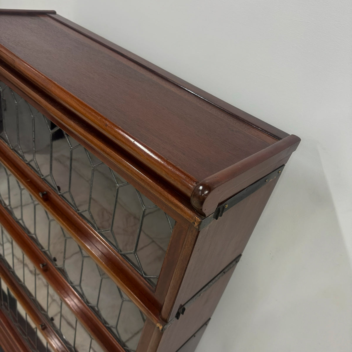 Antique Globe Wernicke Mahogany Leaded Glass Bookcase/Cabinet | The Architectural Forum