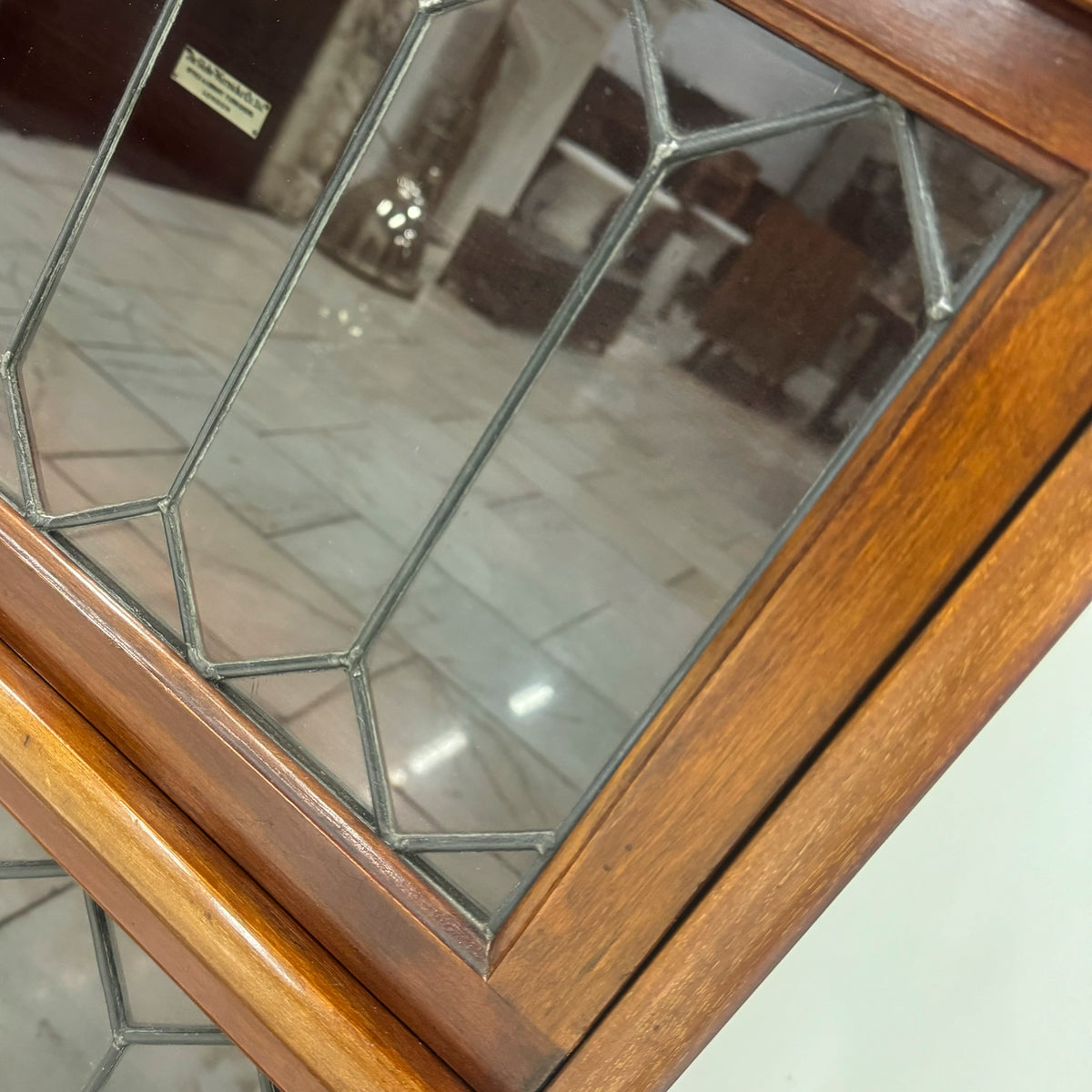 Antique Globe Wernicke Mahogany Leaded Glass Bookcase/Cabinet | The Architectural Forum