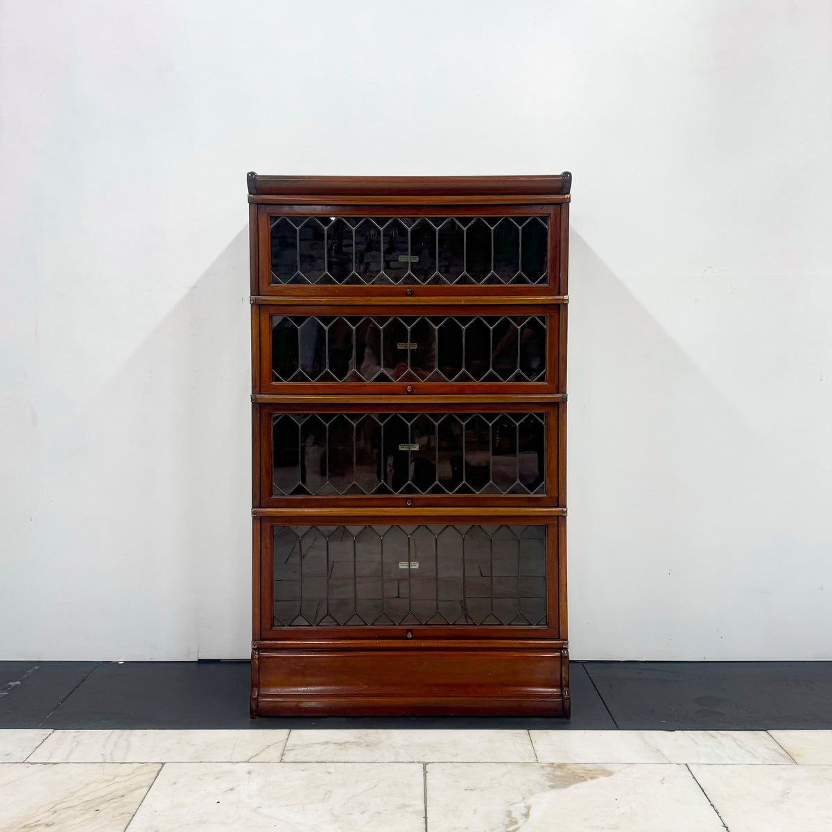 Antique Globe Wernicke Mahogany Leaded Glass Bookcase/Cabinet | The Architectural Forum